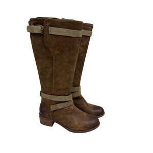 Ugg Darcie Brown Leather Side Zip Tall Riding Boots Shoes 1004172 Womens sz 7.5